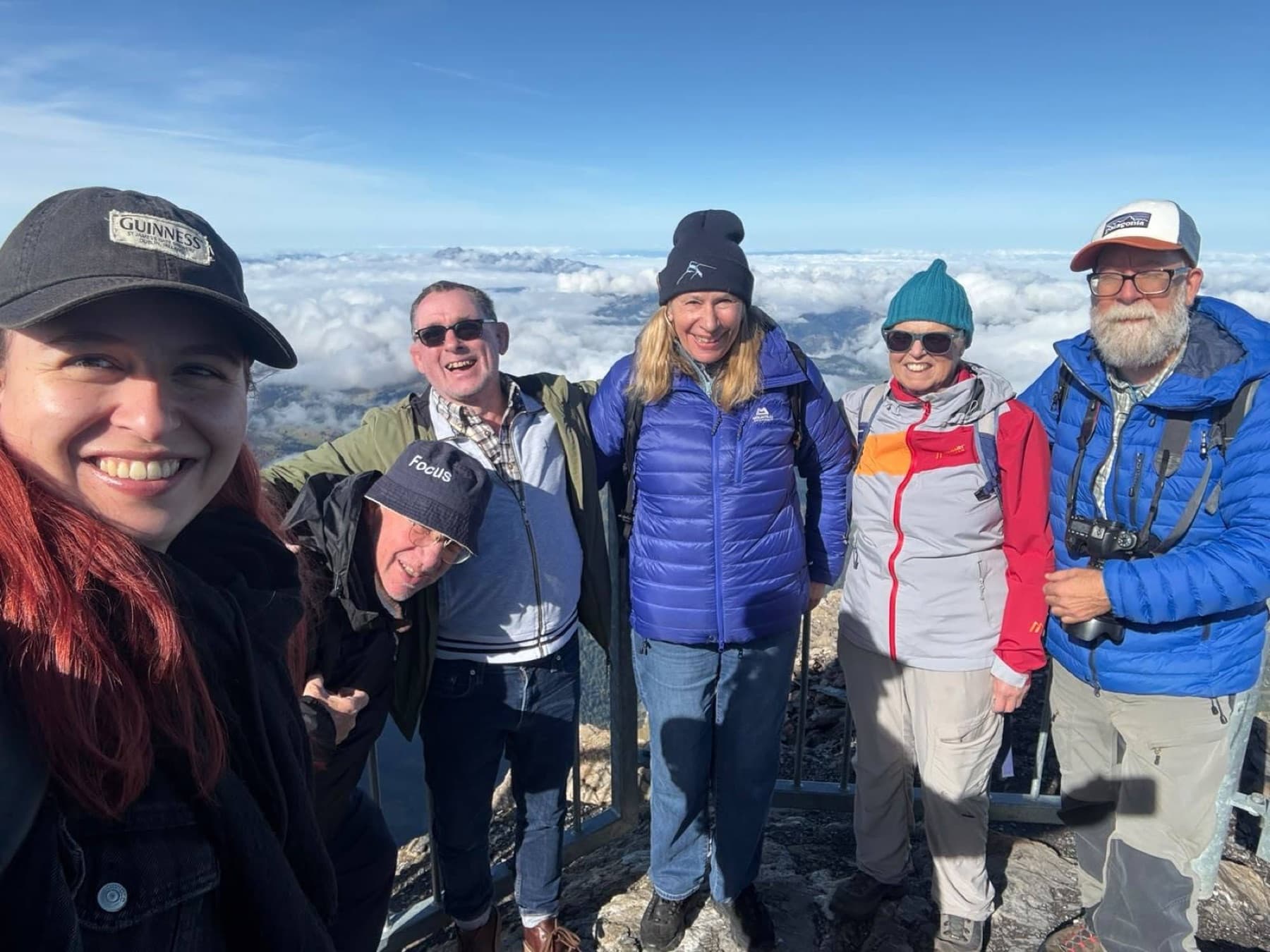 UK visitors feel on top of the world at soaring Scex Rouge summit. Photograph: Switzerland Tourism